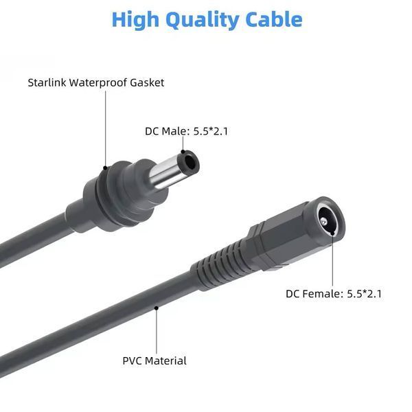 Подовжувач живлення для Starlink Mini DC Male to Female 15м extension-cable-15m фото